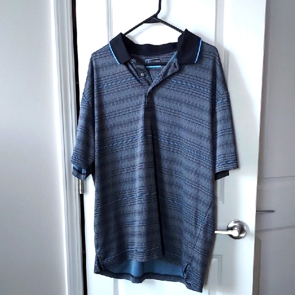 PGA Tour Navy and Gray Patterned Polo Shirt Xxl - Picture 1 of 6